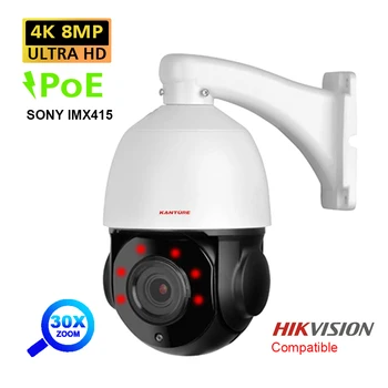 4K CCTV POE Bezpečnosti IMX415 Vonkajšie 5MP 30X Zoom PTZ High Speed Camera Ai Auto Tracking obojsmerné Audio Video Surveillance Camera