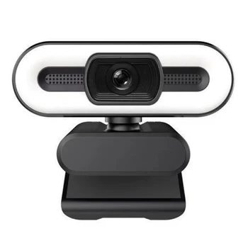 1080P HD Kamery s Krúžkom Svetlo Vstavaný Mikrofón, Automatické Zaostrovanie, USB, Plug-And-Play, Webkamera pre PC, Notebook Ploche