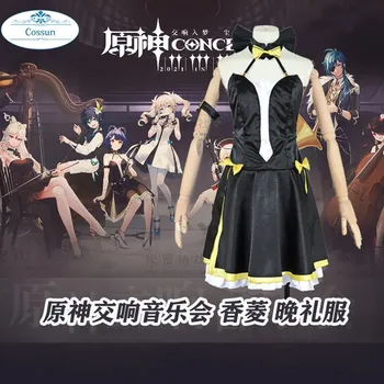 AnimeGame Genshin Vplyv Xiangling Symfonický Koncert Šaty Elegantné Jednotné Cosplay Kostým Halloween Party Hranie Rolí Oblečenie Žien