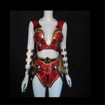 Gogo DS nočný klub bart strany stae nosí Sexy Červené ženy priestoru budúcnosti robot tanečné kostýmy
