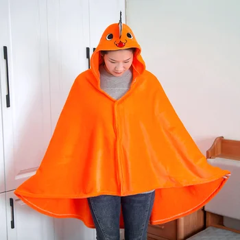 Pochita Cape Plyšové Hračky Reťazová Píla Muž Cosplay Orange Psa Japonskom Anime Cudzinec Plášť Coral Fleece Klimatizácia Deka Dary