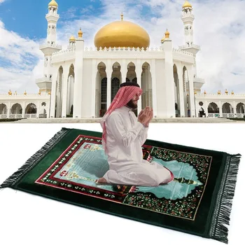 Moslimské Modlitby Mat Extra Zhora Islamskej Hrubé Musallah Extra Vatovaný Polyester Cestovať Domov Univerzálny Koberec Koberec
