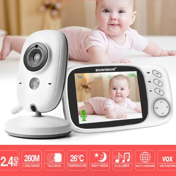 3.2 palcový Bezdrôtový Video Farba Baby Monitor s Vysokým Rozlíšením Detská Opatrovateľka Bezpečnostné Kamery na Nočné Videnie Monitorovanie Teploty Darček