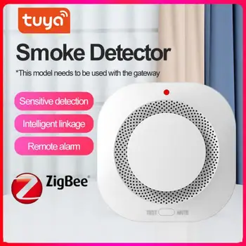 Tuya Zigbee WIFI Detektor Dymu Smart Požiarnej signalizácie Progresívny Zvuk Fotoelektrický Dymový Senzor Pracovať S Tuya Zigbee Hub