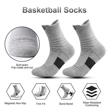 Vonkajšie Beh Športové Ponožky, Kompresné Pančuchy Priedušná Basketbal Cyklistické Ponožky Vlhkosti Wicking Vysoko Pružné Trubice Ponožky