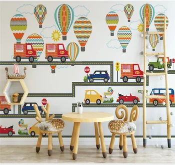 xuesu Vlastnú tapetu nástenná maľba moderný minimalistický Nordic cartoon auto osobnosti, detskej izby pozadí steny 8d steny pokrýva