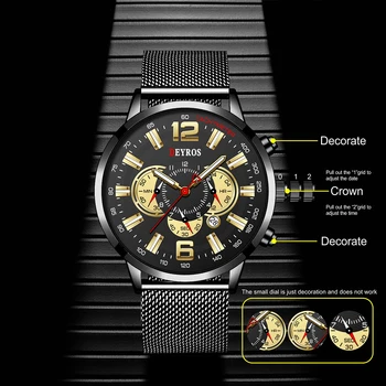 Móda Heren Horloges Luxe Merk Rvs Oka Pásu Quartz Horloge Voor Mannen Business Bežné Lederen Horloge Reloj Hombre