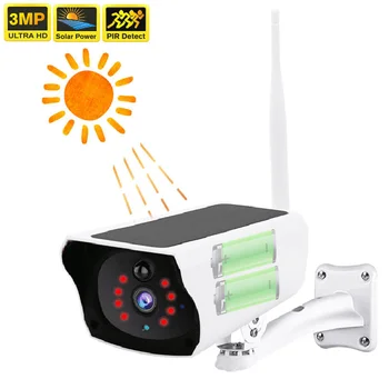 3MP Bezdrôtový Solárny WiFi Kamera, Vonkajšie Bezpečnostné Ochrany Dohľadu Kamera CCTV Smart Home Solárny Panel, Batéria Cam