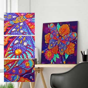 Diy Diamond Výšivky Mozaiky Maľovanie Cross Stitch,Špeciálne Tvarované Krištáľovo Jasný Korálky Farba Motýľ Zbierame Kvety Decorati