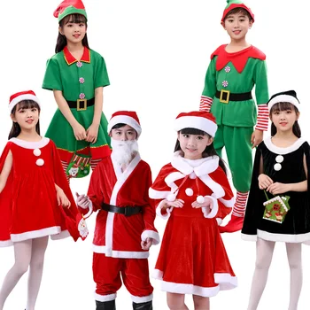 Deti, Chlapci Dievčatá Vianočné Šaty Nastaviť Santa Claus Ukázať Nový Rok Šaty Nastaviť Sukne Fáze Show Vyhovovali Dropshipping
