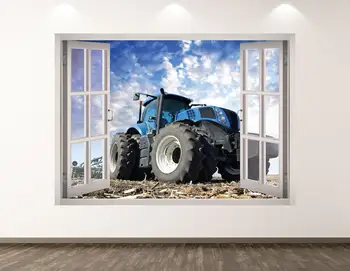 Traktor Stenu Odtlačkový - Farma 3D Okne Wall Art Nálepky Deti Dekor Vinyl Domov Plagát Vlastný Darček KD276