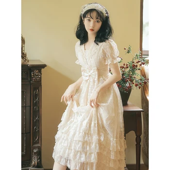 2021 Princezná Šaty Žien Dezert Strán Dlhý Rukáv Víla Šaty dámske Ležérne Antické Šaty kórejský Kawiii Mini Sukne